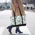 thumbnail image 4 of FORMRS Canvas Laptop Tote Bag for Women with 15.6" Computer Compartments Shoulder Handbag, Darker Leafy Pattern, 4 of 7