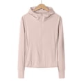 thumbnail image 2 of Mdesiwst Women Sun Protection Anti-UV Coat Cycling Outdoor Long Sleeve Hooded Zipper Closure Thin Quick Dry Cooling Sunshade Jacket, 2 of 7