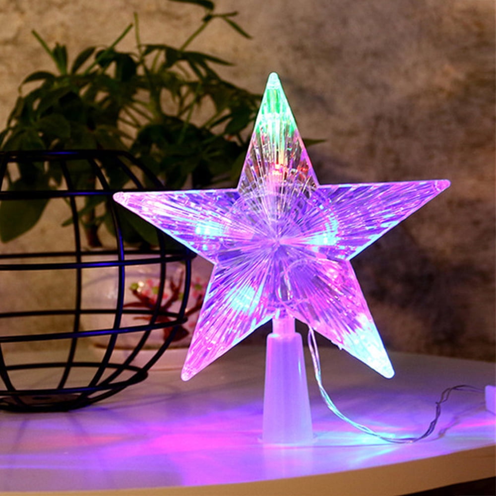 Christmas Tree Star Topper LED Lighted Star Christmas Tree Top Decor