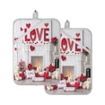thumbnail image 2 of 2 Pcs Pot Holders Sets Oven Mitts Square potholders Oven Hot Pads Heat Resistant for Kitchen Cooking Baking 7"x9.8" Valentine's Day Decoration, 2 of 7