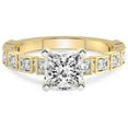 thumbnail image 3 of 1 Carat IGI Certified Princess Shape Lab Grown Diamond Engagement Ring | 14K Yellow Gold |Cheryl Side Stone Diamond Ring | FG-VS1-VS2 Quality Friendly Diamonds, 3 of 5