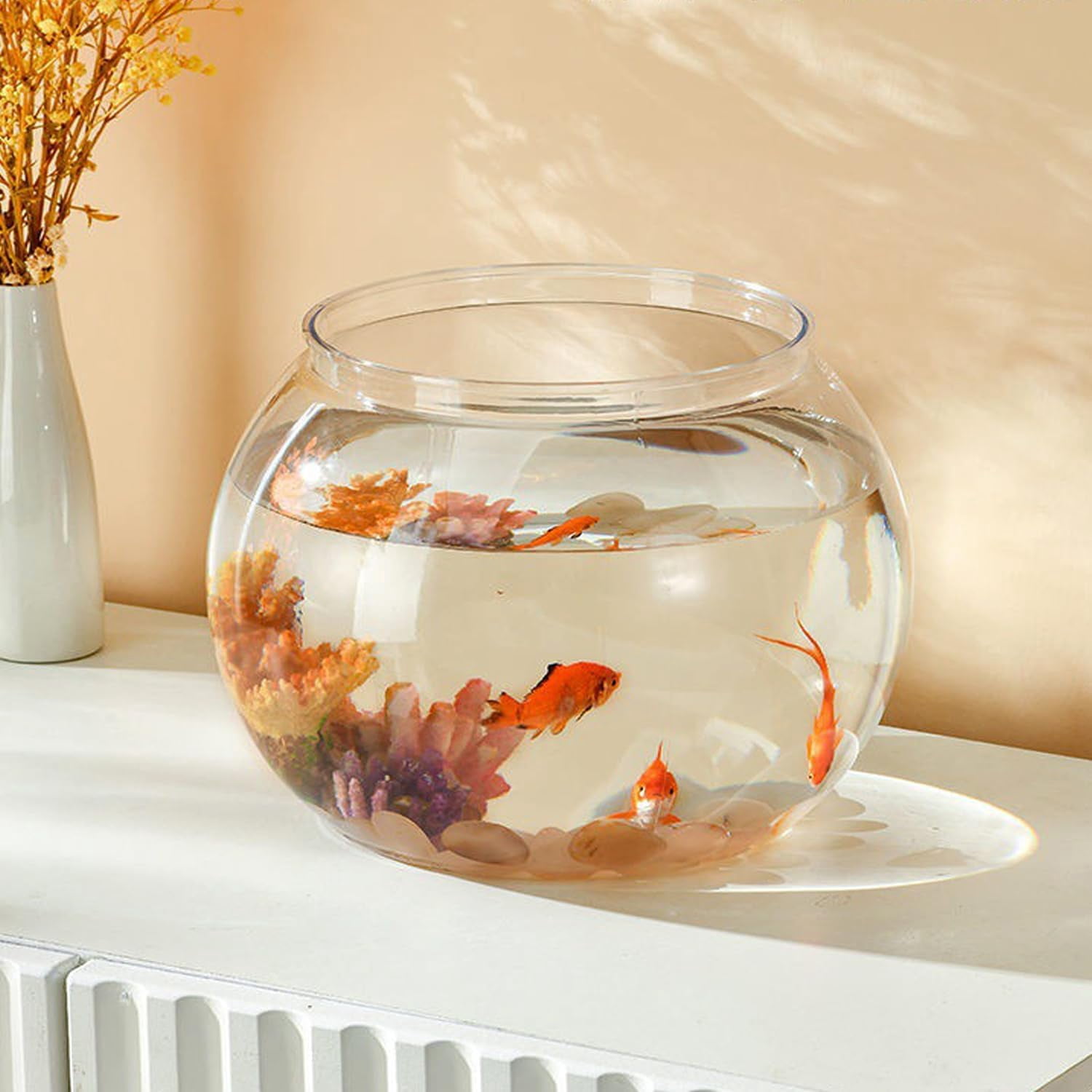 （Large Size） 3 Gallon Plastic Fish Bowl, Aquarium Fish Tank 11.5 Liters