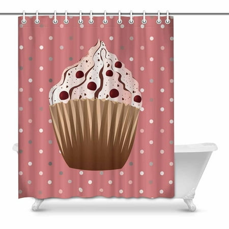Yusdecor Sweet Cranberries Cupcake Desserts With Polka Dots Home Decor Waterproof Polyester Fabric Shower Curtain Bathroom Sets 60x72 Inch Canada Yusdecor Sweet Cranberries Cupcake