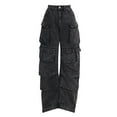thumbnail image 4 of Aocisk Salopettes Mode pour Femmes Grises à Coutures avec Poches, Lavage de Rue, Résistantes à l'Eau, Pantalon Long à Jambe Grand pour Porter, pour Femmes Gris P, 4 of 4