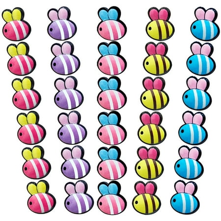 

30 Pcs Cartoon Five-color Bee Wall Decoration I-shaped Nail Office Supllies Supplies Accessories Thumbtacks Cork Board Student Acrylic