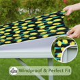 thumbnail image 6 of Yellow Lemon Fruit Slices Black Pattern Square Fitted Tablecloth with Elastic Edge,Square Table Cover,Washable Elastic Table Cover for Home Kitchen Party Decor 34"x34", 6 of 6