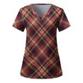 thumbnail image 3 of Camisetas de enfermera con estampado rojo, uniformes médicos navideños unisex, camisetas de enfermera con dibujos animados navideños, ropa de trabajo para dentistas, belleza y spa, 3 of 5