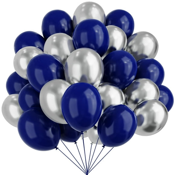 Globos de fiesta YMSZ azules y plateados, 67 unidades, 30 cm, para fiesta