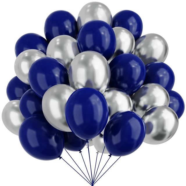 Globos de fiesta YMSZ azules y plateados, 67 unidades, 30 cm, para fiesta