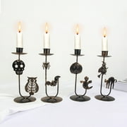 Candle Holder Wrought Iron Retro Halloween Decoration Creative Candlelight Stand