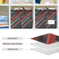 thumbnail image 4 of Yayeee Foldable Storage Basket for Shelves with Handles Waterproof Cloth Bins, Red Abstract Lines, 4 of 7