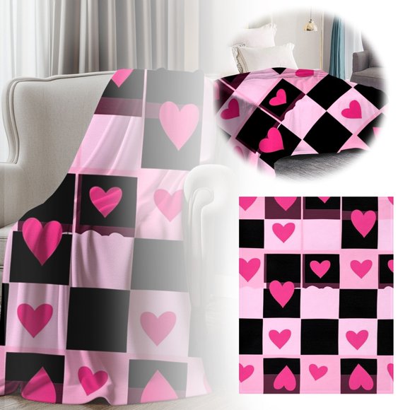 asddcavvf Valentine's Day Flannel Blanket Soft & Cozy Throw For Couples Unique Idea Warmest Blanket in The World