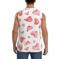 thumbnail image 4 of Gaeub Pink Hearts Men's Sleeveless Muscle Shirts Workout Tank Tops, Odor Protection and Comfortable - Large, 4 of 8