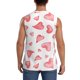 thumbnail image 4 of Fotbe Pink Hearts Men's Camiseta sin Mangas Estampada para Hombres, Playera Casual para Gimnasio, Entrenamiento, Playa-Small, 4 of 7