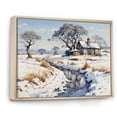 thumbnail image 2 of Designart "Country House Snow silence" Landscapes Floater Framed Wall Art Living Room, 2 of 7