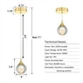 thumbnail image 2 of JollySun Dimmable And Energy Efficient Ligth Fixtures Ceiling Gold Bathroom Crystal Mini Pendant, 2 of 9