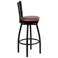 thumbnail image 2 of HERCULES Series Black ''X'' Back Swivel Metal Barstool - Burgundy Vinyl Seat, 2 of 6