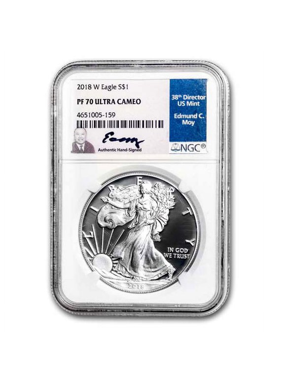 2018-W Proof American Silver Eagle PF-70 NGC (Moy Label)