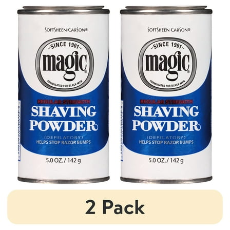 (2 pack) Magic Regular Strength Shaving Powder Hair Removal Depilatories for Men, 5 fl oz