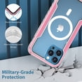 thumbnail image 5 of Decase for iPhone 15 Pro Max Case,Military Grade Shockproof Case Support Wireless Charging Durable Metal Frame 3-Layer Hybrid Mag-Safe Magnetic Case Cover for Apple iPhone 15 Pro Max,Rosegold, 5 of 10
