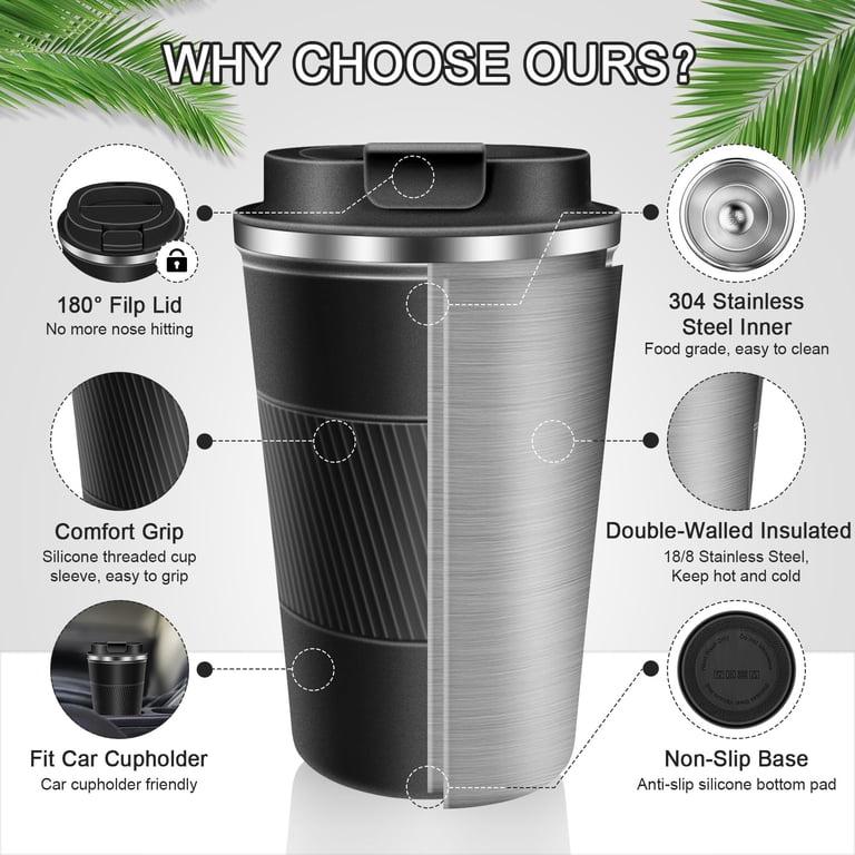 JOUALY 13 oz Stainless Steel Vacuum Insulated Coffee Tumbler photo 4
