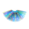 thumbnail image 4 of Byoo Toddler Girls' LED Light-Up Rainbow Tutu Skirt Elastic Waist Glitter Tulle Skirts Child Mini Skirt, 4 of 4