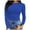 Blue, variant on MIXUE Womens Summer Tops Solid Color Round Neck Long Sleeve Slim Fit Basic Shirts For Women T-shirts Sportwear,Red,L