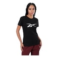 thumbnail image 1 of Playera Reebok Mujer Basic Cotton Silver Negro Entrenamiento negro M, 1 of 6