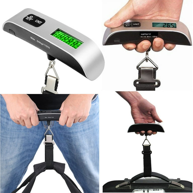 Home Must Haves,Home Gadgets Best Sellers 2022,Home Life,New 50kg/10g  Portable LCD Digital Hanging Luggage Scale Travel Electronic Weight Silver