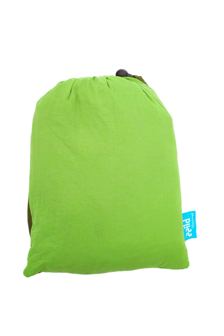 Bliss Hammocks To Go Hammock in a Bag Travel Hammock, Rip-Stop Polyester Dual-Color Fabric, Portable Camping Hammock, Supports up to 260-Pounds for Camping, Hiking and Outdoors-Forest Green