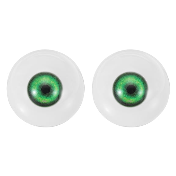 Uxcell 32mm Doll Eyes,1 Pair Realistic Acrylic Eyes Plastic Half Eyeballs for Dolls Masks Halloween Props Art Craft, Grass Green