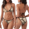 thumbnail image 3 of Balery Vintage Rose Botanical Art Pijama Estampado Bikini de Dos Piezas para Mujer - Conjunto de Bikini Ajustable Sexy y Cómodo para Playa, 3 of 6