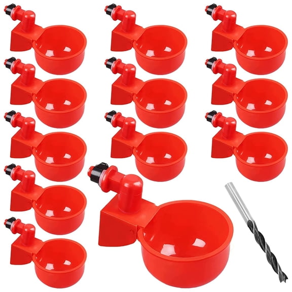 NAISHIER Chicken Waterer Cups, DIY Automatic Large Chicken Water Feeder for Ducks,Chicks, Turkeys, Quail, Bunny, Bird and Other Various Poultry Dispenser with Matching Drill