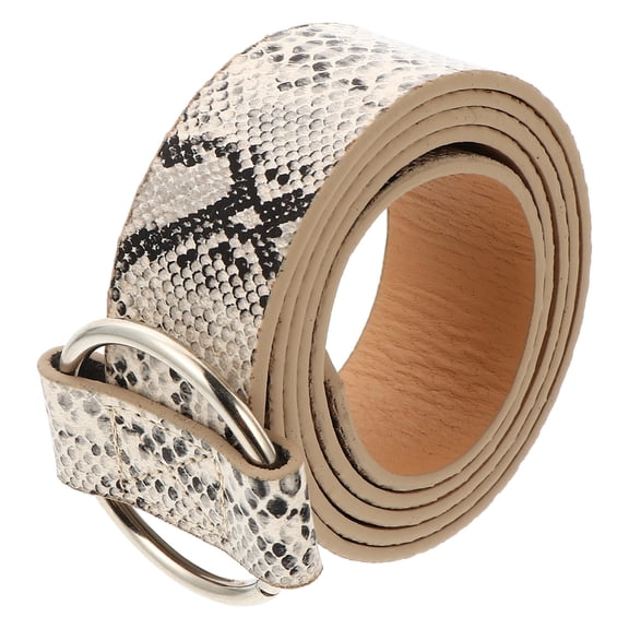 TEHAUX Women's Casual Wide Belt with Round Buckle, Snake Grain Pattern, Fashion Accessory for Everyday Wear