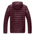 thumbnail image 5 of Men's Winter Large Size Cotton-padded Jacket with Hooded Slim Fit Lightweight Design for Cold Weather Outings, Daily Casual Wear, and Holiday Season Activities,Wine,2XL, 5 of 9
