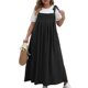 thumbnail image 2 of Vestido de Verano para Mujer, Talla Grande, Informal, Sin Mangas, con Tirantes Finos, para Playa Negro XL, 2 of 8