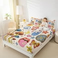 thumbnail image 4 of Feelyou Cartoon Mushroom Kid Queen Sheet Sets, Peace and Love Bed Set, 4 Pieces, 4 of 7