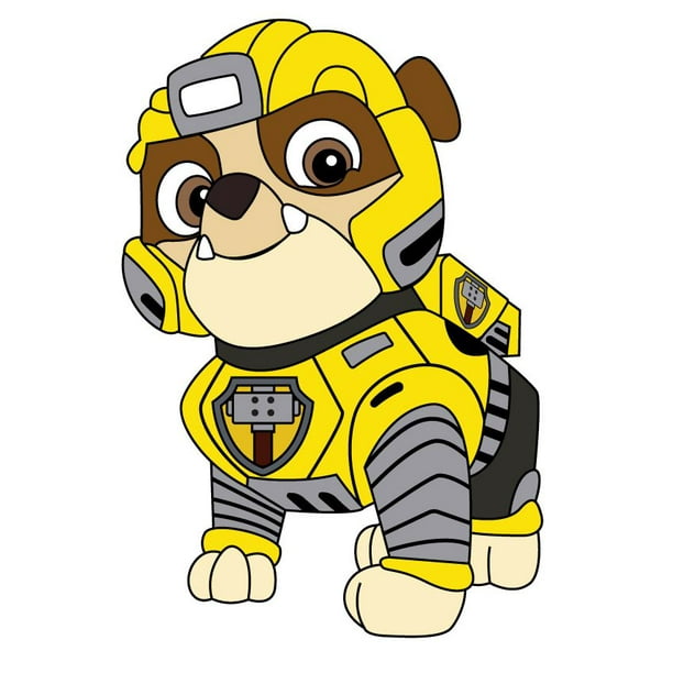 Rubble Mighty Pup Paw Patrol Wall Decal 20"x10" Mighty Rubble