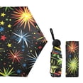 thumbnail image 2 of Brilliant Fireworks Pattern Umbrellas for Sun Auto Open Close UV50+ Waterproof 5-Fold Compact Fiberglass Frame, 2 of 6