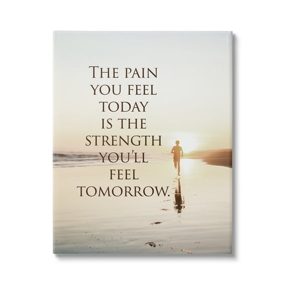 Stupell Industries Pain Becomes Strength Phrase Landscape Painting Gallery Wrapped Canvas Art Print Wall Art, 16 x 20