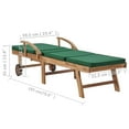 thumbnail image 2 of vidaXL Sun Loungers with Cushions 2 pcs Solid Teak Wood Green, 2 of 9