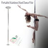 Pinty Portable Dance Pole Kit Fitness Dancing Exercise 45mm Silver