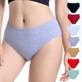 thumbnail image 2 of Lunuaoe Women's Plus Size Mid-High Waist Underwear, Soft Comfort Panties, Stretchy Briefs, 2 of 6
