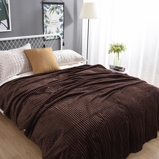 Anti-Static Fuzzy Soft Blanket Microfiber Spring Nap Coral Fleece Fleece Nap Blanket Solid Color Flannel Blanket Suitable for office Bedroom Car Travel Multi Purpose Coral Fleece Blanket & 72*80IN