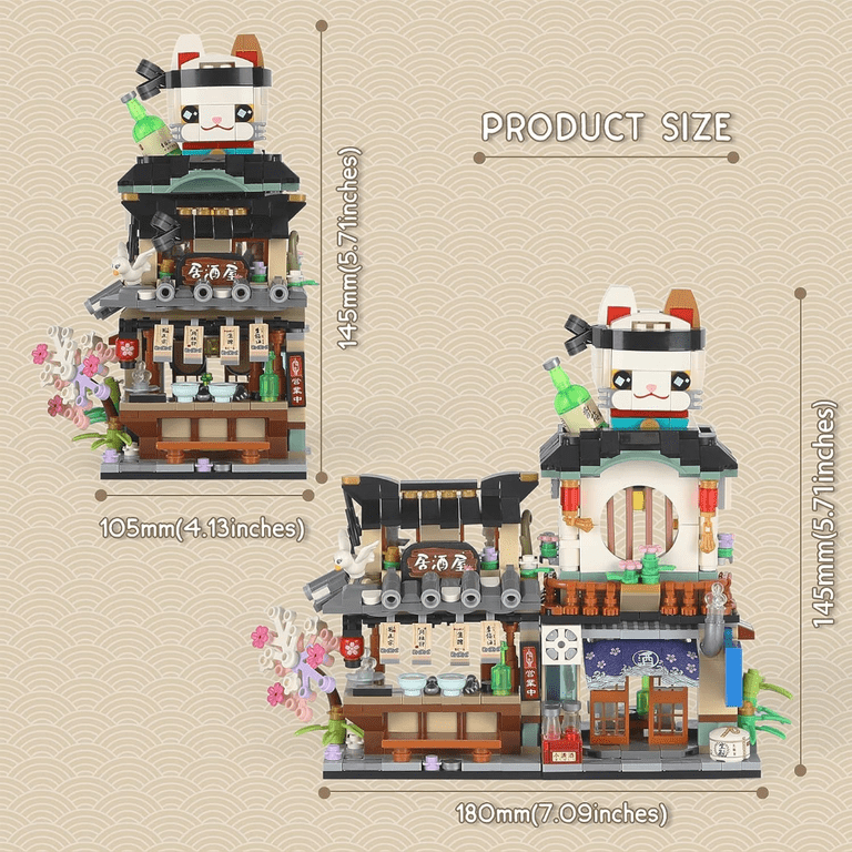 RORONOVA Mini Building Blocks, Japanese Street View Izakaya Shop