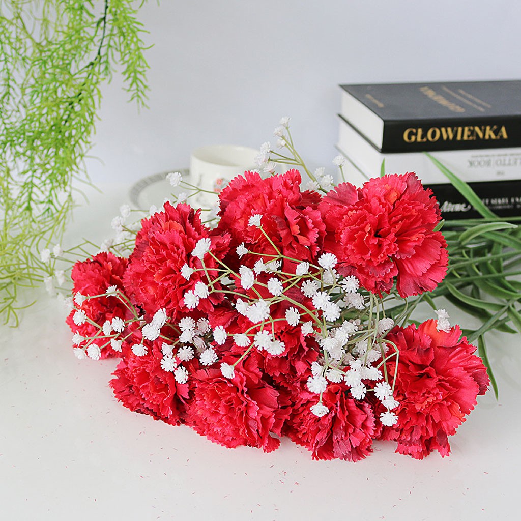 Artificial Carnations Silk Flower Bridal Hydrangea Home Mother's