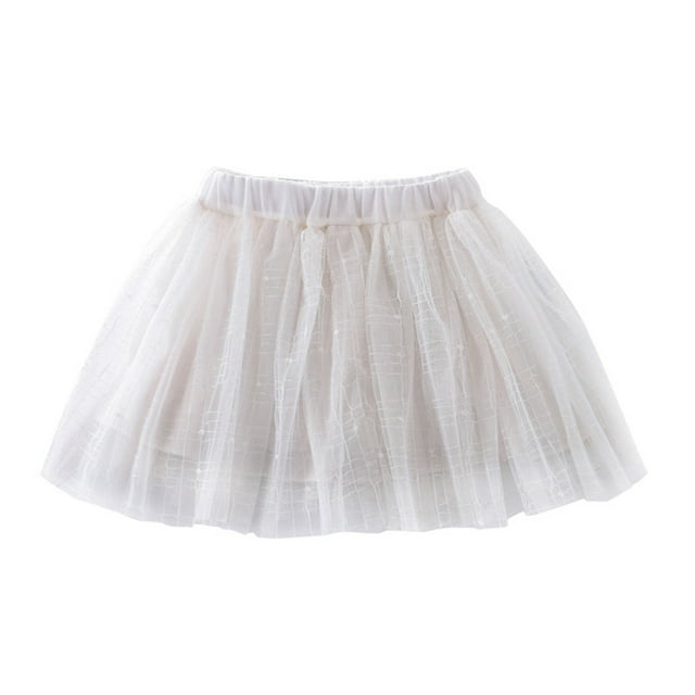 MIASHUI Robes Tutu pour Filles Tout-Petits, Jupe en Tulle pour Fête d'Anniversaire, Blanc, 8-10 Ans