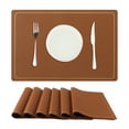 thumbnail image 2 of Unique Bargains Set of 6 Heat Resistant Faux Leather Placemats for Kitchen Dining Room Khaki, 2 of 6