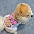 thumbnail image 3 of Farfi Pet Vest Bikini Pattern Casual Polyester Sexy Chest Muscle Puggy T-shirt for Summer (Pink,XS), 3 of 13