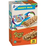 Reese's Puffs Cinnamon Toast Crunch Cereal Treat Bars Variety Pack, 28 ct
